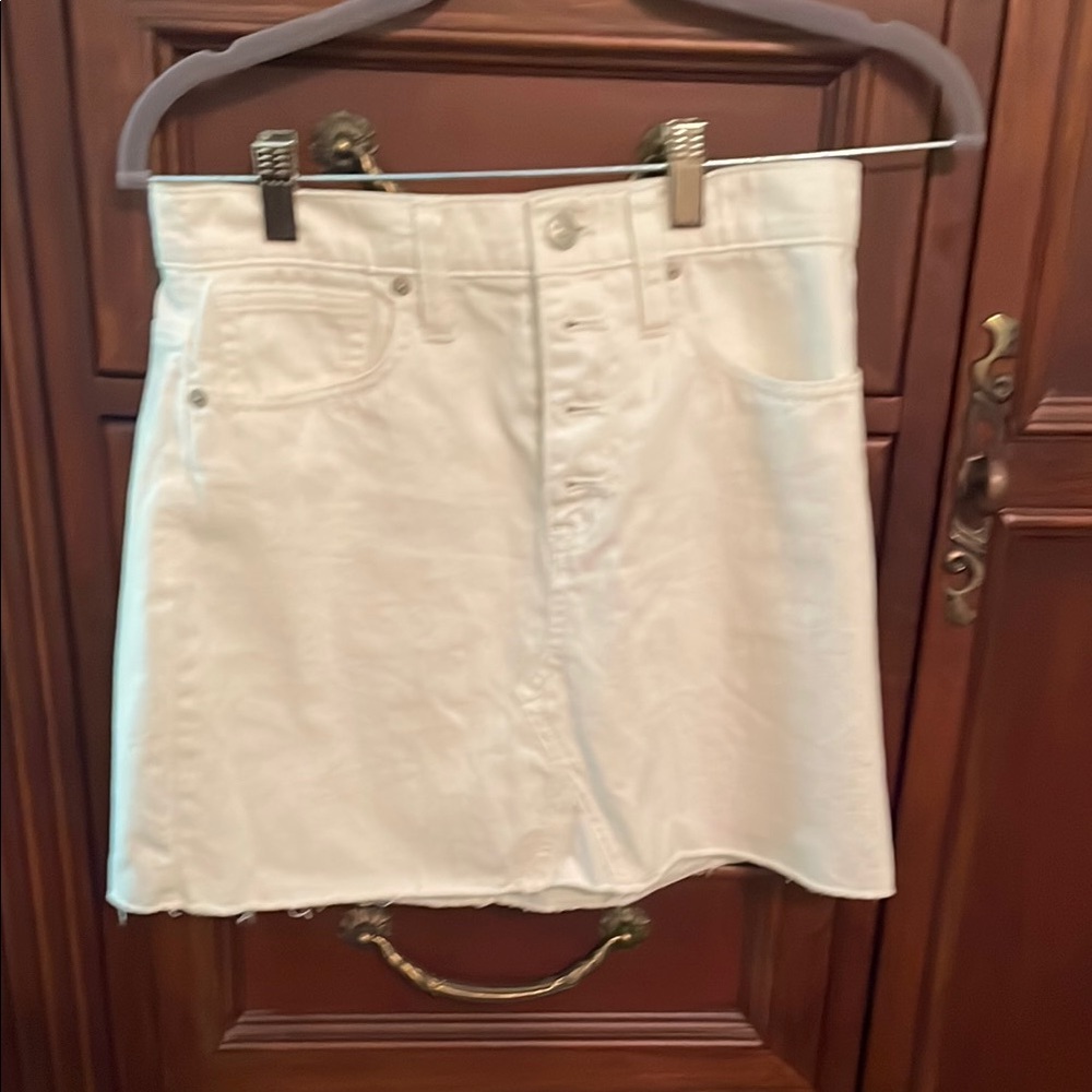 Madewell White A-Line Denim Skirt